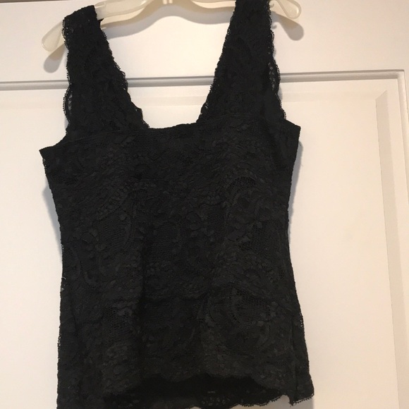Kay Celine black lace stretch top small - Picture 3 of 3